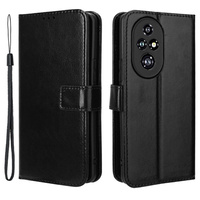 Flip case for Honor 200 Pro 5G, Crazy Horse Wallet, black
