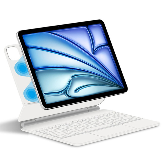Keyboard Case for iPad Air 13" 2024, Magnetic Keyboard Touchpad, white
