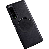 Case for Sony Xperia 10 V, Leather Hybrid MagSafe, black