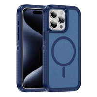 Case with frame for iPhone 15 Pro Max, for MagSafe, blue