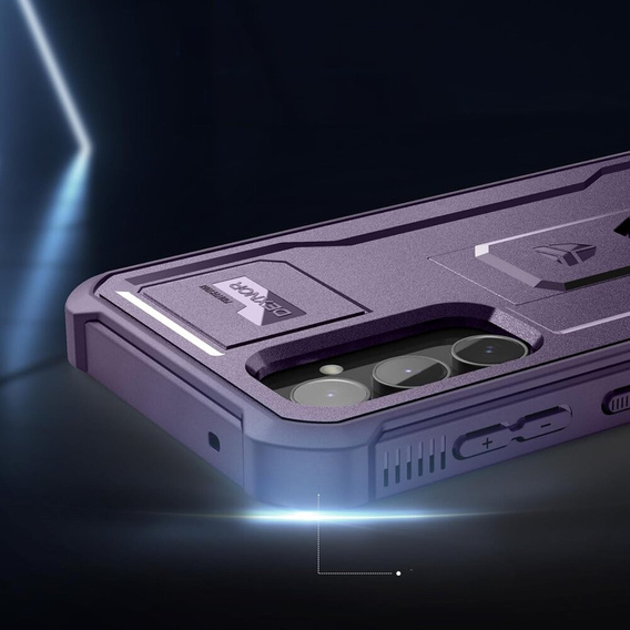 Armored case for Samsung Galaxy S23 FE, Dexnor Full Body (Two Frames), purple