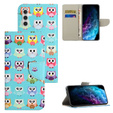 Flip case for Samsung Galaxy M15 5G, Wallet, Owls blue