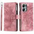 Flip case for Xiaomi Redmi Note 13 Pro 4G / Xiaomi Redmi Note 14S / Xiaomi Poco M6 Pro 4G, Mandala, pink rose gold