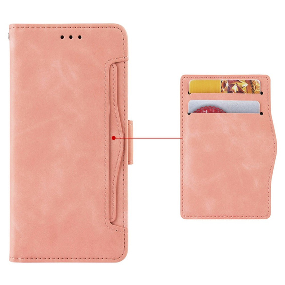 Flip case for Honor 70 5G, Card Slot, pink