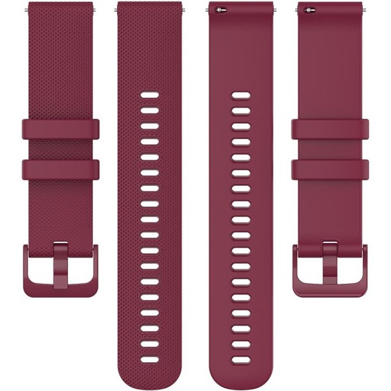 Silicone strap for 18mm do Garmin Vivomove 3S / Vivoactive 4S, Wine Red