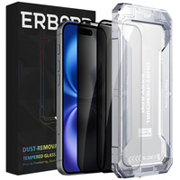 2x Privatization Tempered Glass for iPhone 16, ERBORD 9H Easy App Anti-Peep