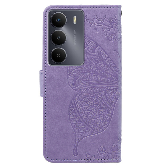 Flip case for Realme 14X / Realme C75, Butterfly, purple