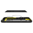 Spigen case for iPhone 16E, Rugged Armor MagSafe, black + Tempered Glass 9H
