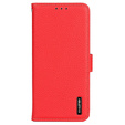KHAZNEH RFID case for OnePlus 12R, Litchi Texture, red
