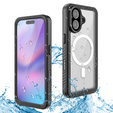 Redpepper case for iPhone 17, IP68 waterproof, for MagSafe, transparent with black sides