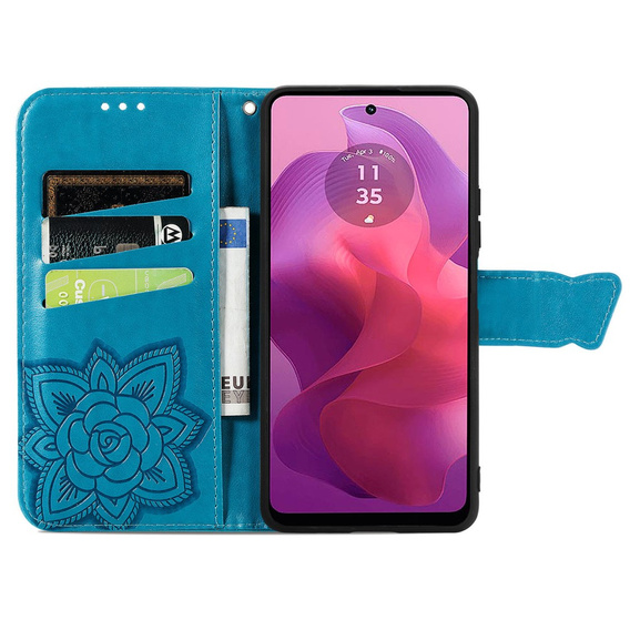 Flip case for Motorola Moto G24 / G24 Power / G04, Butterfly, blue
