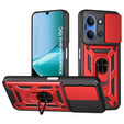 Armoured case for Xiaomi Redmi 15C 4G/LTE, with camera protection, with stand, red