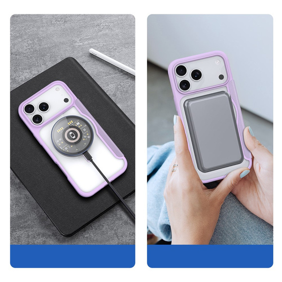 Dux Ducis case for iPhone 17 Pro, Skin X Pro, with flap, for MagSafe, purple