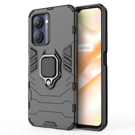 Case for Realme C33, Kickstand Ring, black
