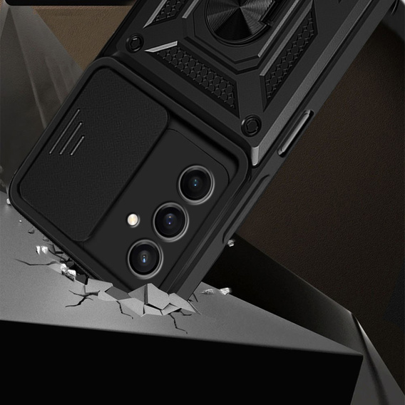Armoured case for Samsung Galaxy A17 5G, with camera protection, with stand, black