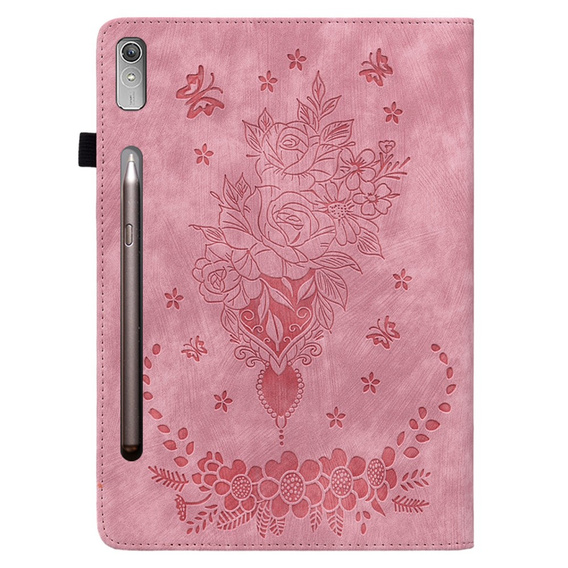 Flap case for Lenovo Tab P12, flower, light pink