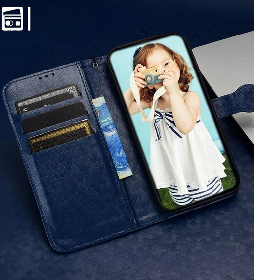 Flip case for Samsung Galaxy M15 5G, Wallet Rhombus, blue