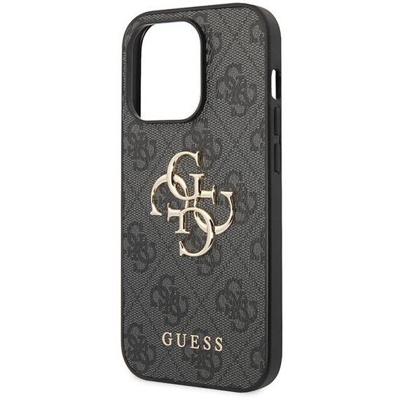 GUESS Case for iPhone 15 Pro Max, 4G Big Metal Logo, grey