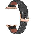 Leather Strap for Apple Watch 1/2/3/4/5/6/7/8/SE/Ultra 42/44/45/49mm, Black.