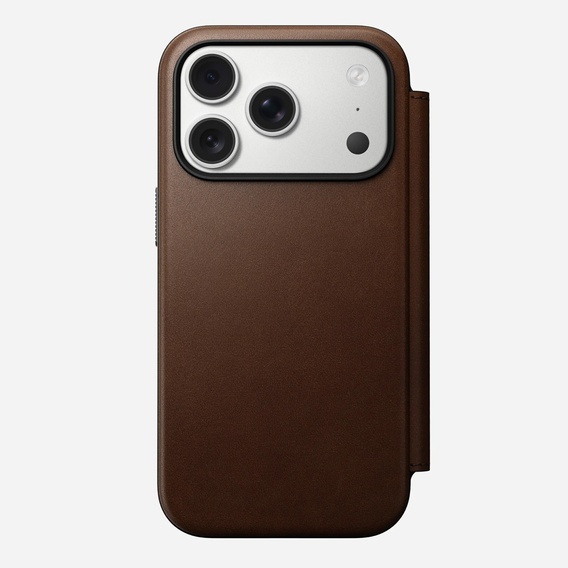 Nomad case for iPhone 17 Pro, Modern Leather Folio, brown