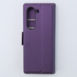 Case for Samsung Galaxy Z Fold 5 5G, ERBORD Glossy Litchi, wallet with flap, purple
