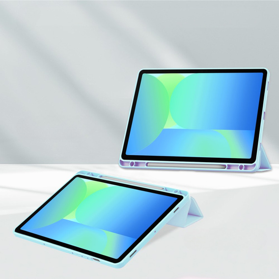 Case for Samsung Galaxy Tab S10 FE+ Plus, Smartcase Hybrid, with stylus space, blue