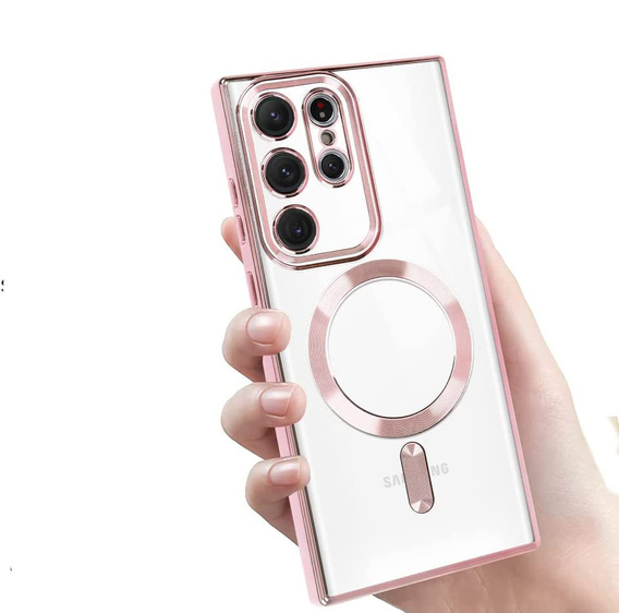 Case for Samsung Galaxy S22 Ultra, MagSafe Hybrid, pink rose gold