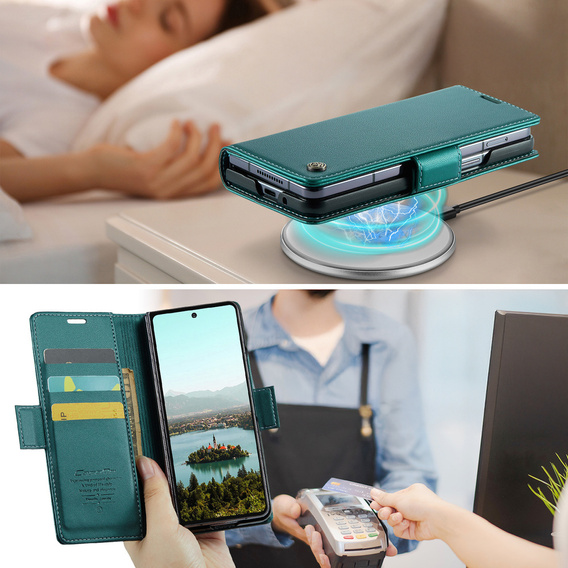 CASEME Litchi Wallet flip case for Samsung Galaxy Z Fold7 5G