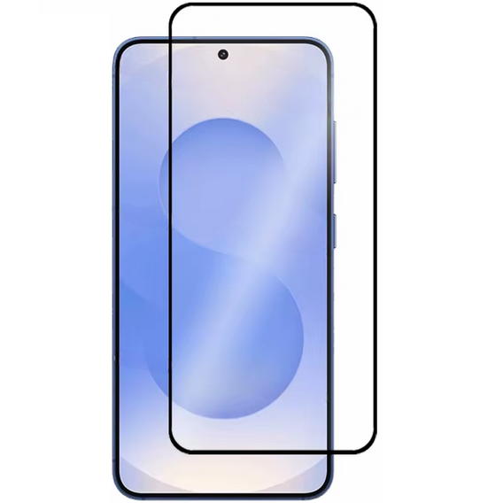 3D Tempered Glass for Samsung Galaxy S25+, black frame