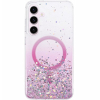 Case for Samsung Galaxy S24, Glittery, for MagSafe, pink