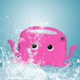 Children's case for Lenovo Tab M10 10.1 Gen 3, with handle, octopus, dark pink