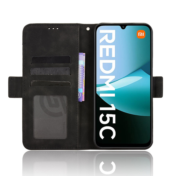 Flip case for Xiaomi Redmi 15C 4G/LTE, Card Slot, black