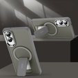 Case for Samsung Galaxy S25 Edge, Kickstand Matt Case, for MagSafe, titanium grey