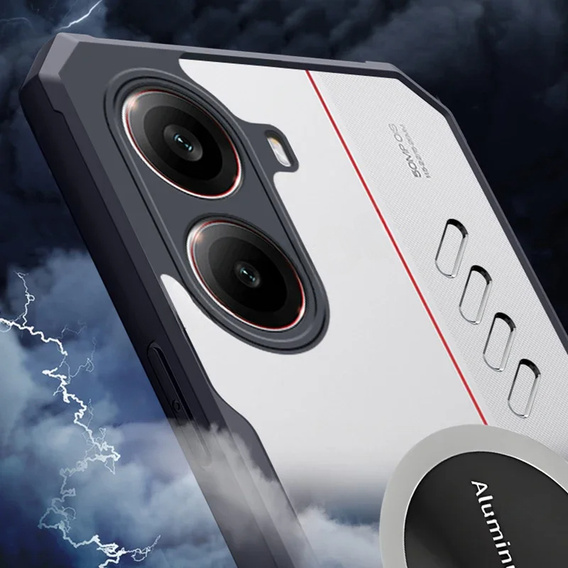 Case for Xiaomi Poco X7 Pro 5G, with magnetic sheet, transparent / black