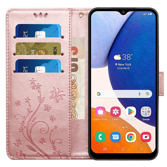 Flip case for Samsung Galaxy A55 5G, Wallet, Butterfly, purple