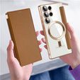 Flip case for Samsung Galaxy S24 Ultra, RFID Wallet MagSafe CamShield, brown