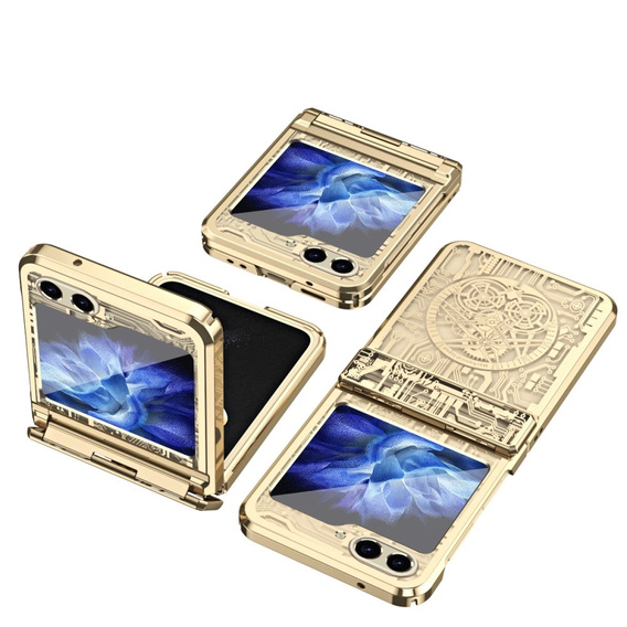 Case for Samsung Galaxy Z Flip7 FE / Z Flip6, Mechanical Legend, gold