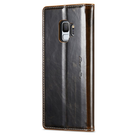 CASEME flip case for Samsung Galaxy S9, Waxy Textucoffee, coffee