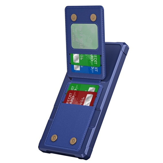 Case for Samsung Galaxy S25 Ultra, Card Holder Kickstand, dark blue