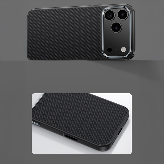 BENKS Kevlar Armor PRO Carbon Fiber 600D A070 case for MagSafe with active button for iPhone 17 Pro Max