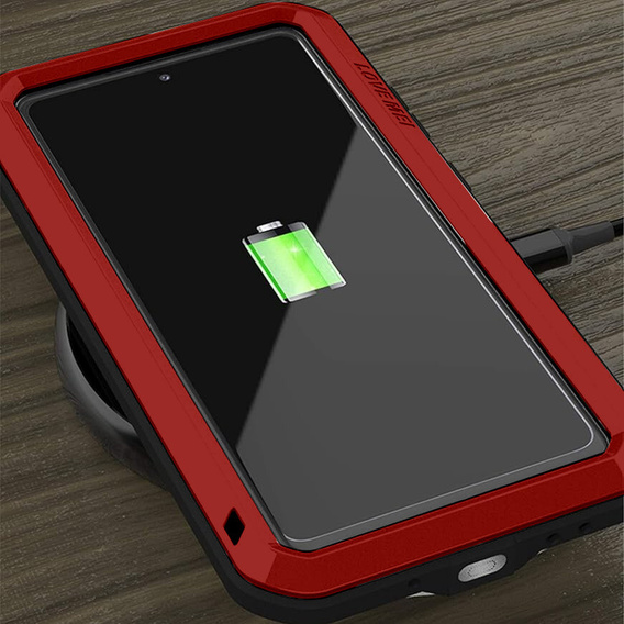 Love Mei Case for Samsung Galaxy S20 FE 4G/5G, armored with glass, red