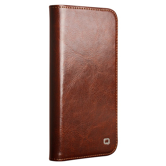 Flip case for Iphone 16E, QIALINO Leather Wallet, brown