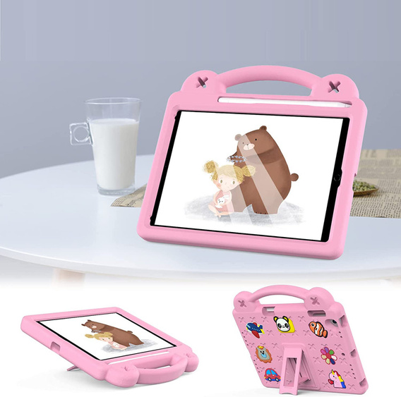 Children's case for iPad 9.7" 2018/2017 (6/5 gen.) / Pro 9.7" 2016, Cute Patterns, with stand, pink