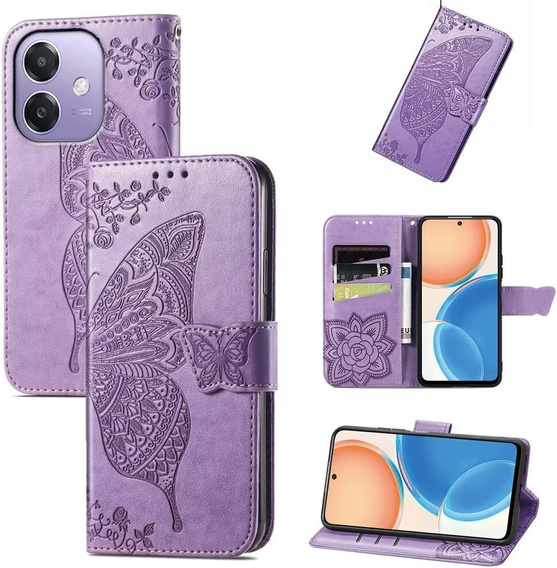 Flip case for Oppo A40 / Oppo A40m, Butterfly, purple