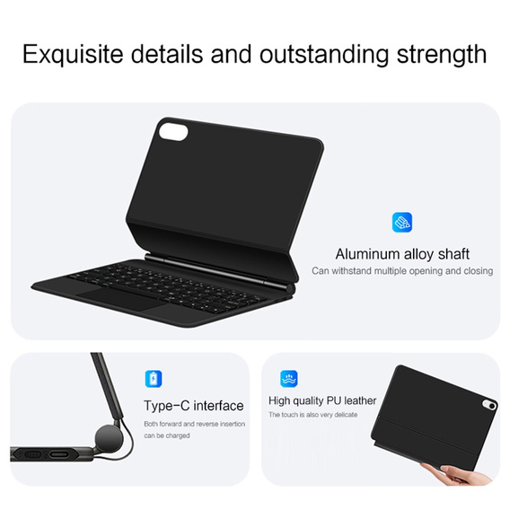 Case with Bluetooth keyboard and touchpad for iPad 11" 2025 A16 (11th gen.) / iPad 10.9" 2022 (10th gen.)
