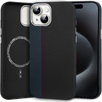 MagSafe's iPhone 15 Case, Carbon Fiber, black / blue