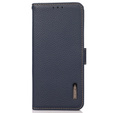 KHAZNEH RFID case for Samsung Galaxy S24 Ultra, Litchi Texture, blue