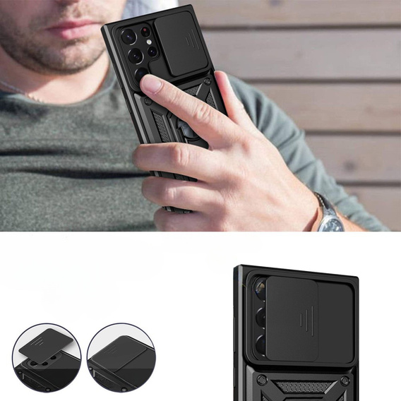 Case for Samsung Galaxy S23 Ultra, CamShield Slide, black