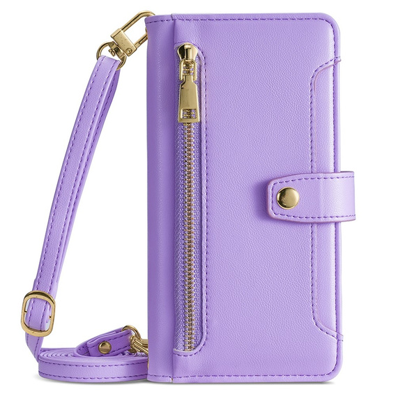 Flip case for Infinix Note 40 Pro, Wallet Zipper Pocket, purple