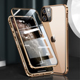 Case for iPhone 12 Pro, Magnetic Dual Glass, gold